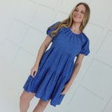 Ada Textured Dress - Blue