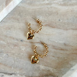 Puffy Heart Charm Hoops - 1.75"