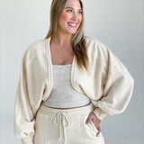 Lazy Wear Cropped Shrug - Alpaca