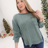 Drew Pocketed Sweater - Ash Jade