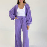 Lazy Wear Cropped Shrug - Lavender