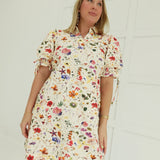 Full Bloom Mini Dress - Cream Red