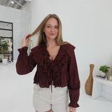 Roped In Ruffle Blouse