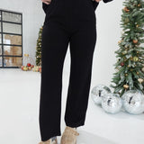 Elastic Waist Lounge Pants - Black