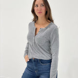 Take A Hint Ribbed Knit Top - H Grey *CM