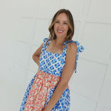 Kaleidoscope Midi Dress - Blue