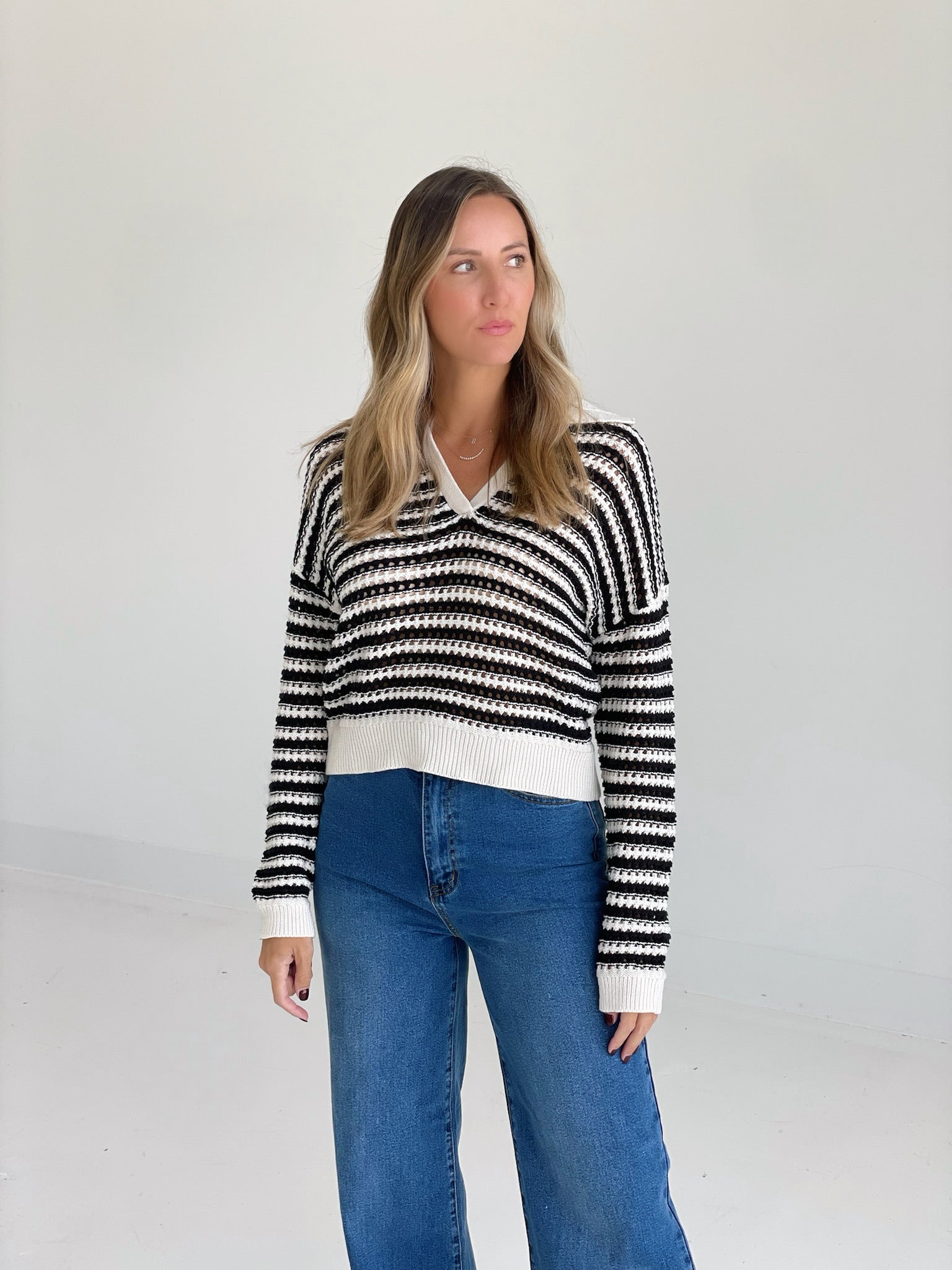 Shallot Striped Sweater