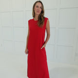 Amelia Midi Dress - Red