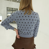 Winne Polkadot Cardi - Dusty Blue