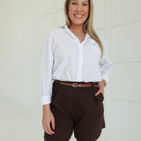 Layfair Trouser Shorts - Brown