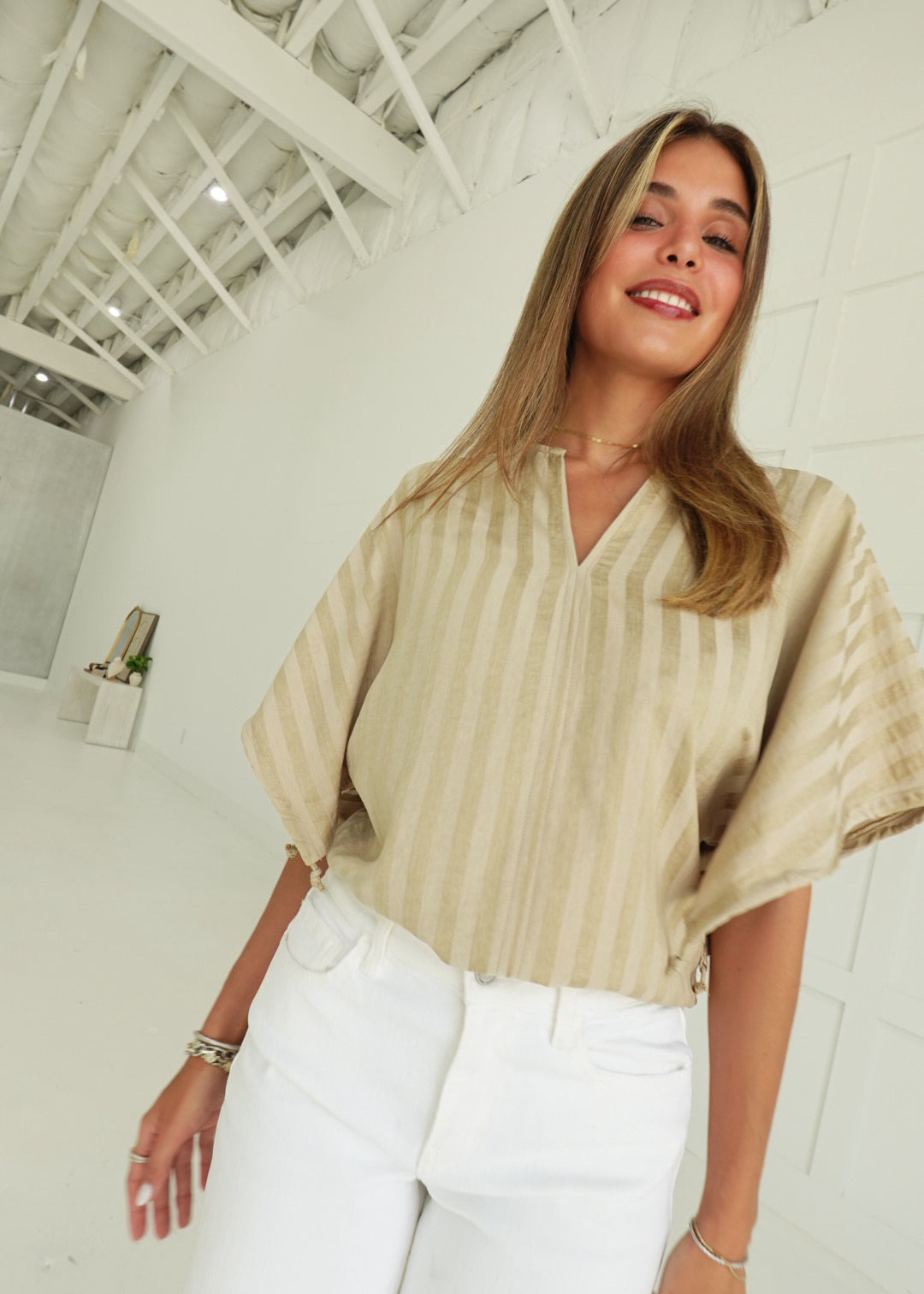 The Poise Blouse - Taupe