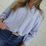 Quirky Button Down Top - Blue