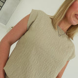 Showtime Textured Blouse - Tan