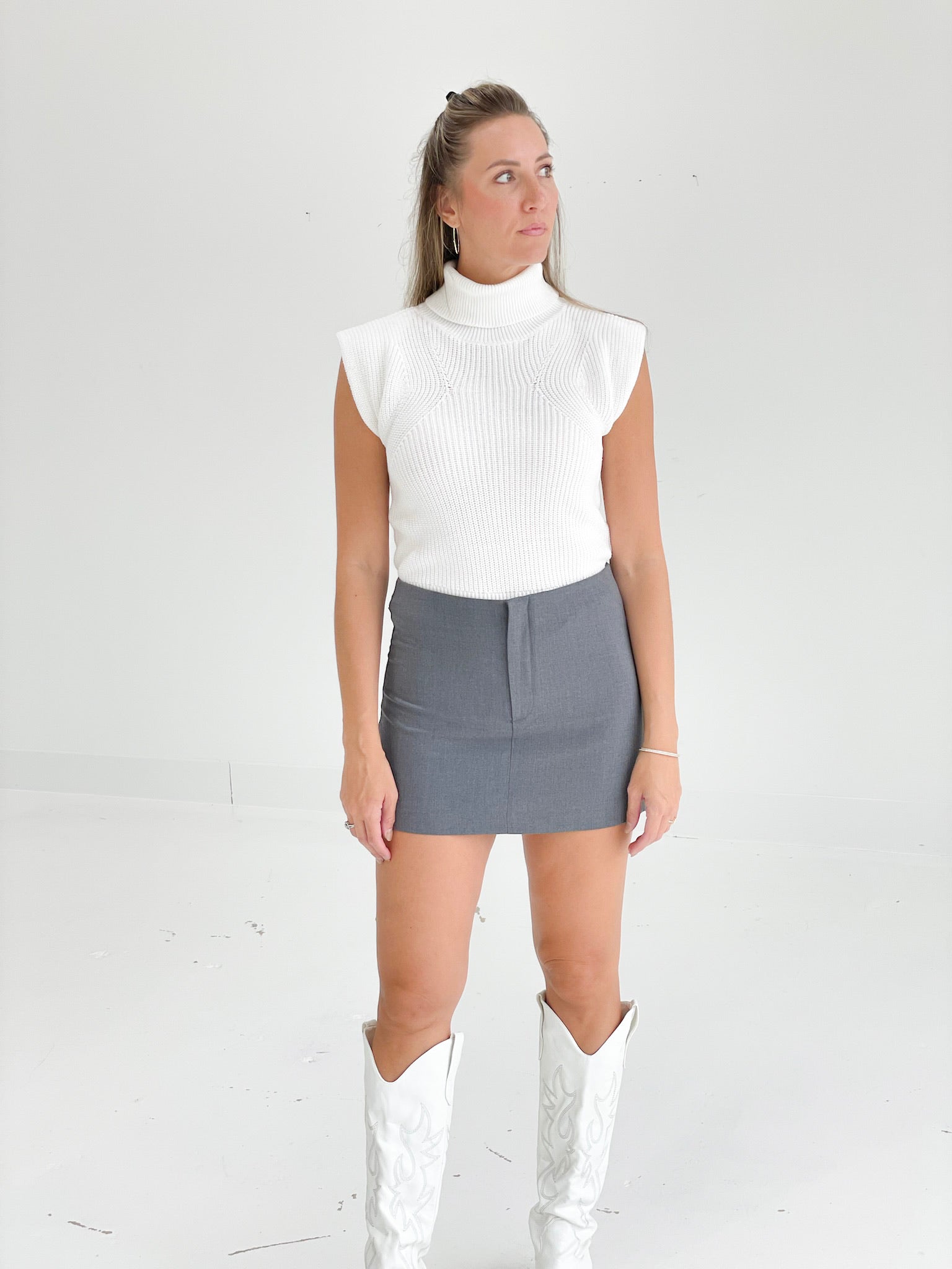 Polly Mini Skort - Heather Charcoal