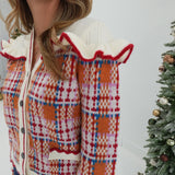 York Sweater Top - Ivory Rust Multi