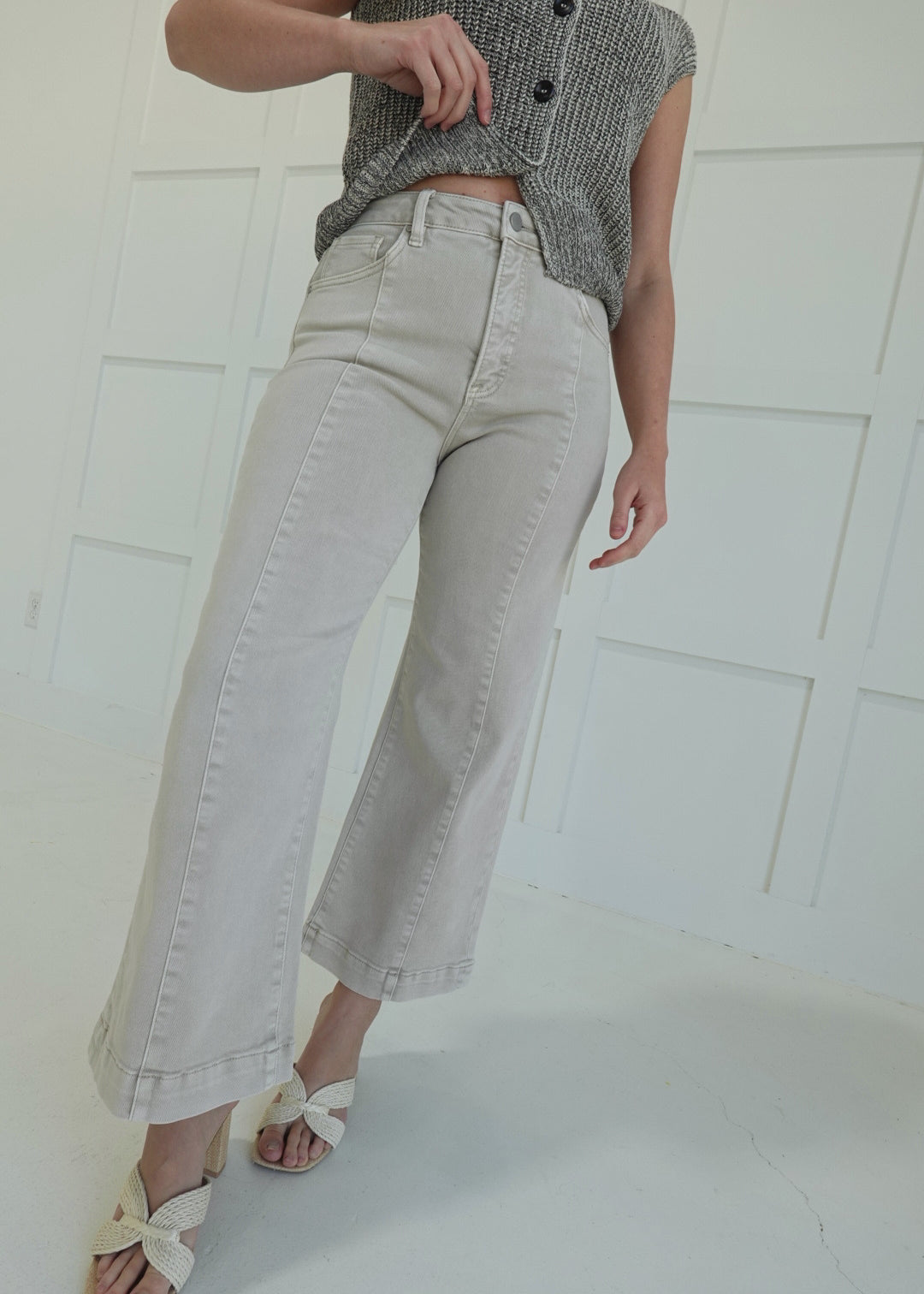 Chet High Rise Pants - Almond