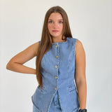 Dash Denim Top - Denim