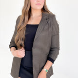 Penny Plaid Blazer - Dark Mocha