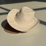 Corduroy Braided Band Hat - Ivory