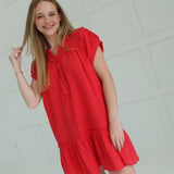 Cherishing Gauze Dress - Red