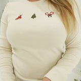 The Trio Ribbed Christmas Top