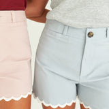 Sheely Scalloped Shorts - Baby Blue