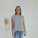 Claiborne Sweater Top - H Grey