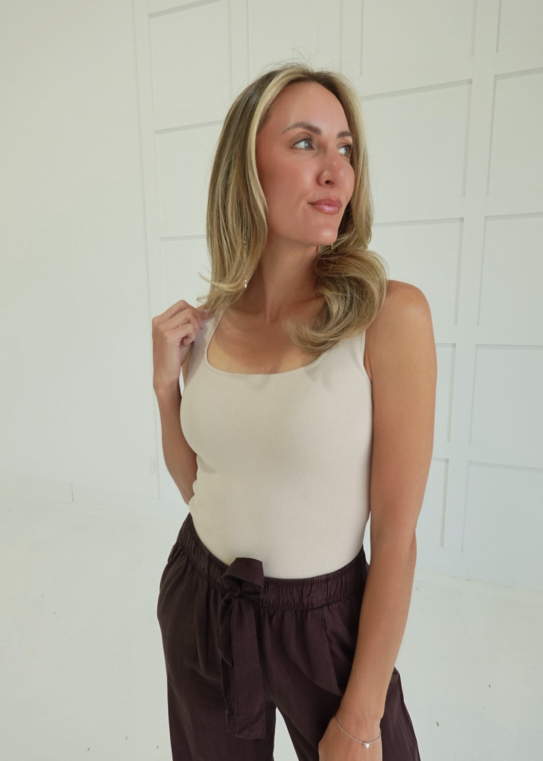 Seamless Scoop Tank - Light Khaki