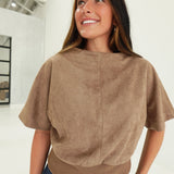 Mockery Suede Top - Mocha