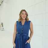 Evelyn Denim Midi Dress