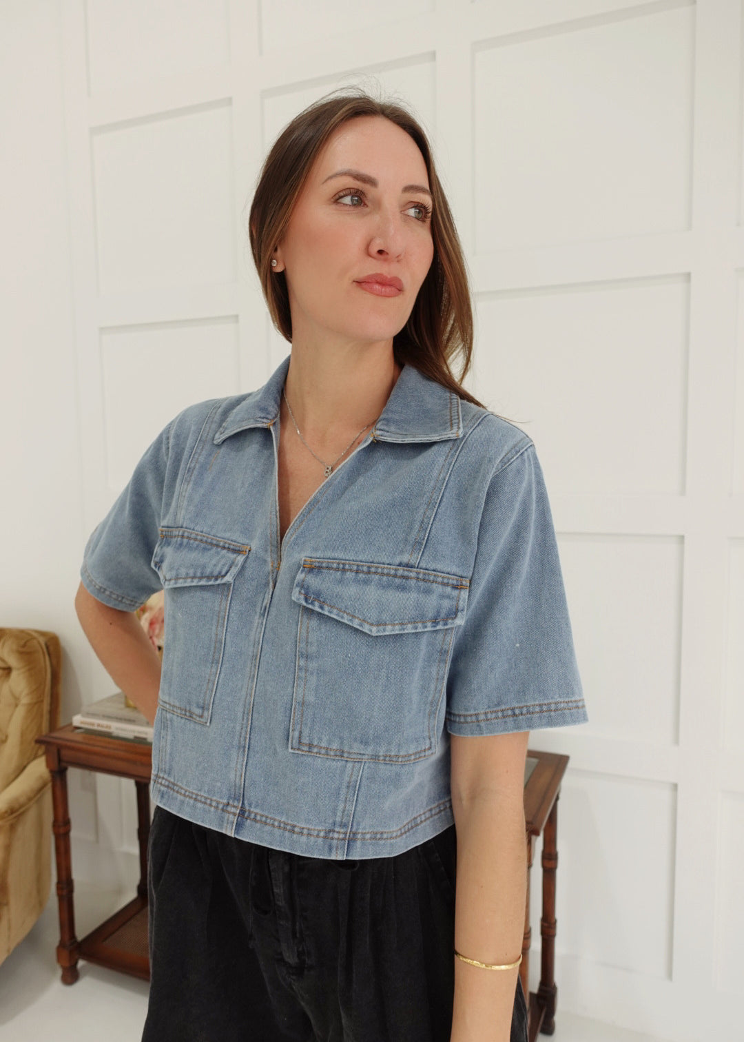 Settling Down Denim Top - Denim