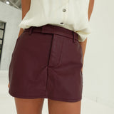Webber Leather Skort - Wine