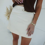 The Chain Mini Skirt - Ivory