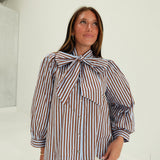 Stella Striped Top - Blue/Brown