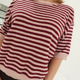 Jessie Striped Sweater - Burgundy