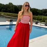 Believe In Freedom Midi Dress - Red