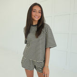 Drew Striped Set - Sand/Charcoal