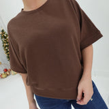 Double Down Banded Top - Brown