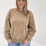 Easily Worn Pullover - Deep Camel