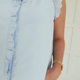 Skylar Ruffle Top - Sky Blue