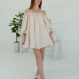 Figurine Mini Dress - Taupe