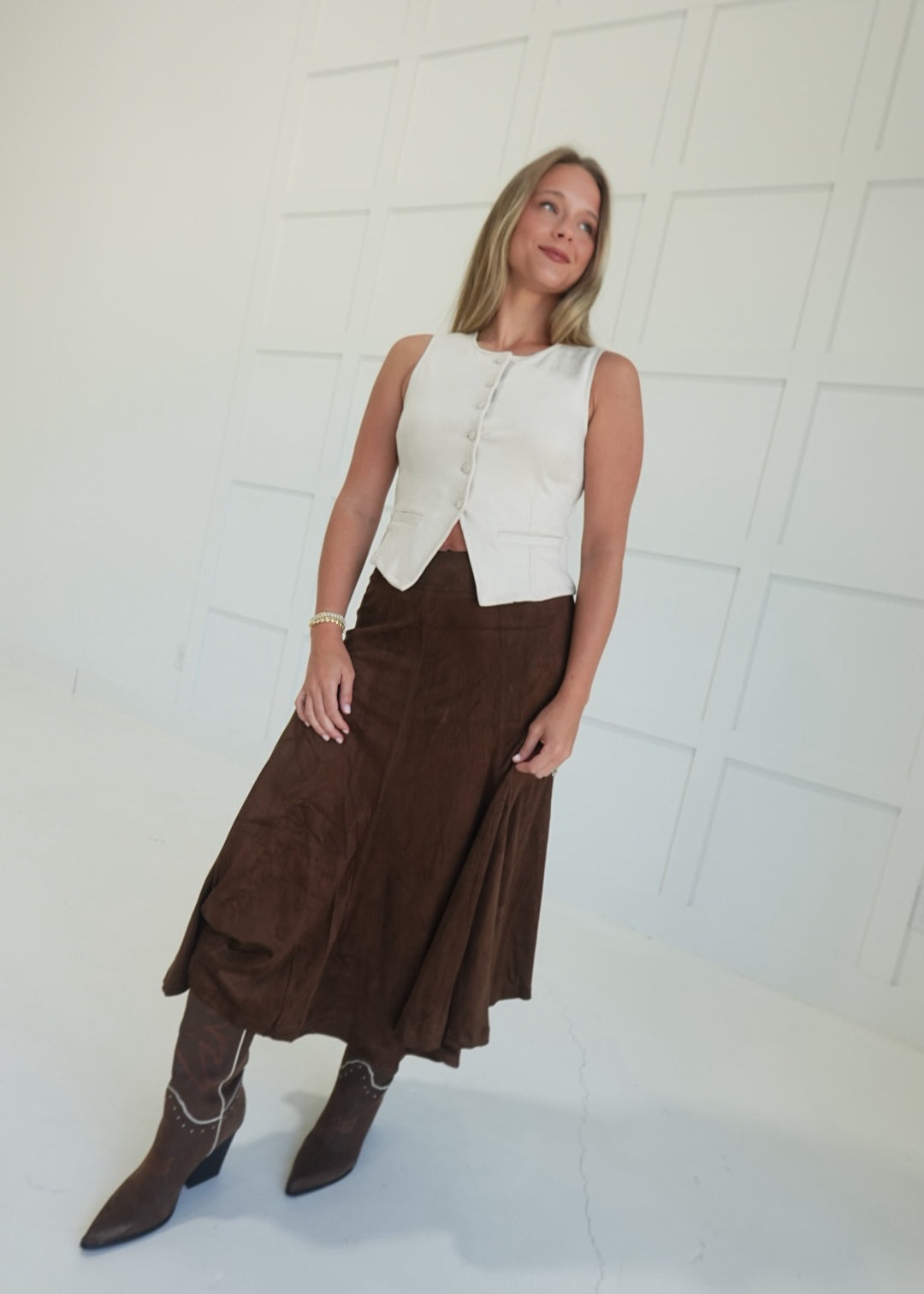 Frontier Chic Midi Skirt
