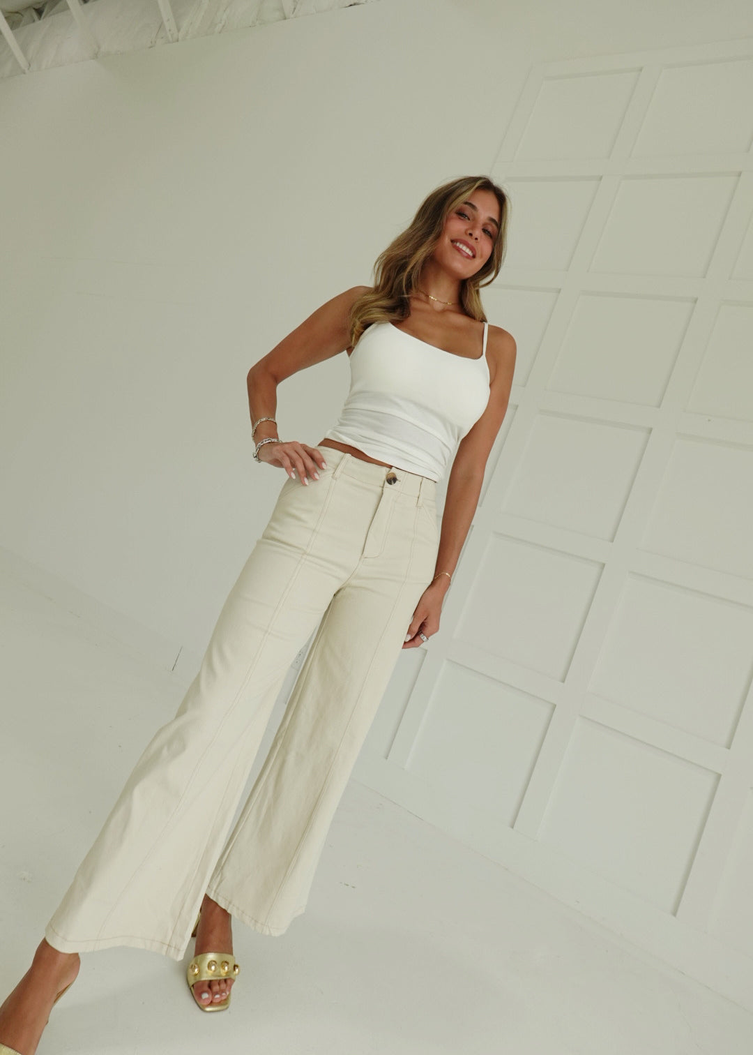 Sterling Cropped Pants - Ecru