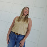 Selma Suede Top - Sand