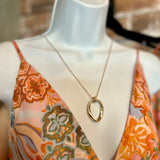 Twisted Oval Pendant Necklace -G
