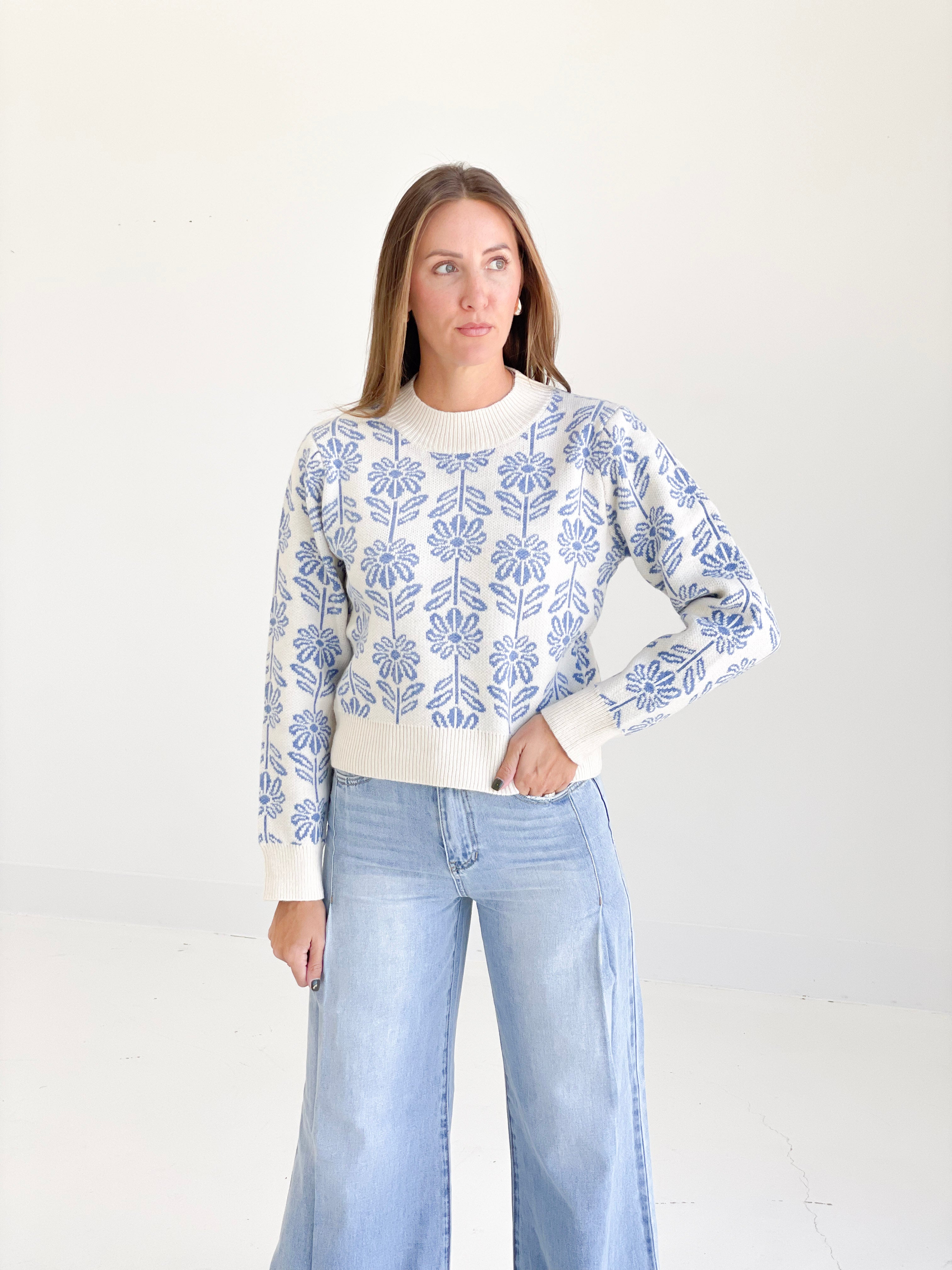 The Frenzy Sweater - Deep Baby Blue