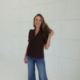 Adaline Embroidered Blouse - Brown