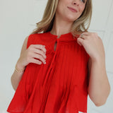 Followay Pleat Top - Red
