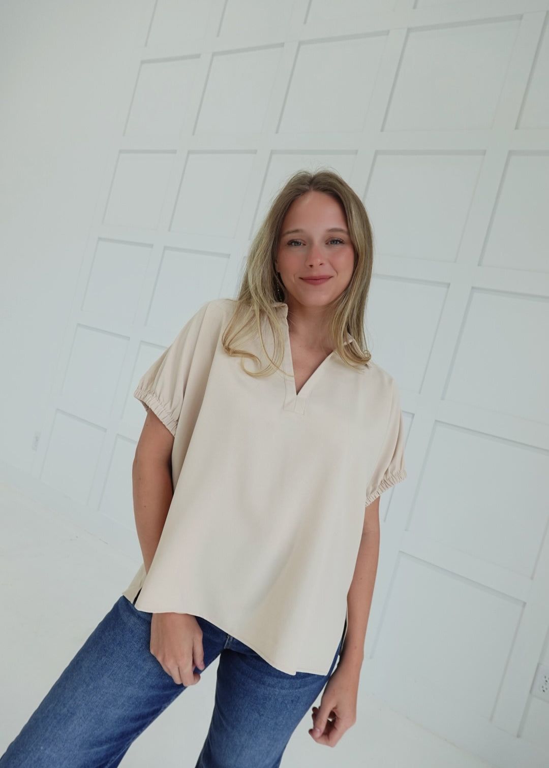 Wanda Collared Blouse - Ecru