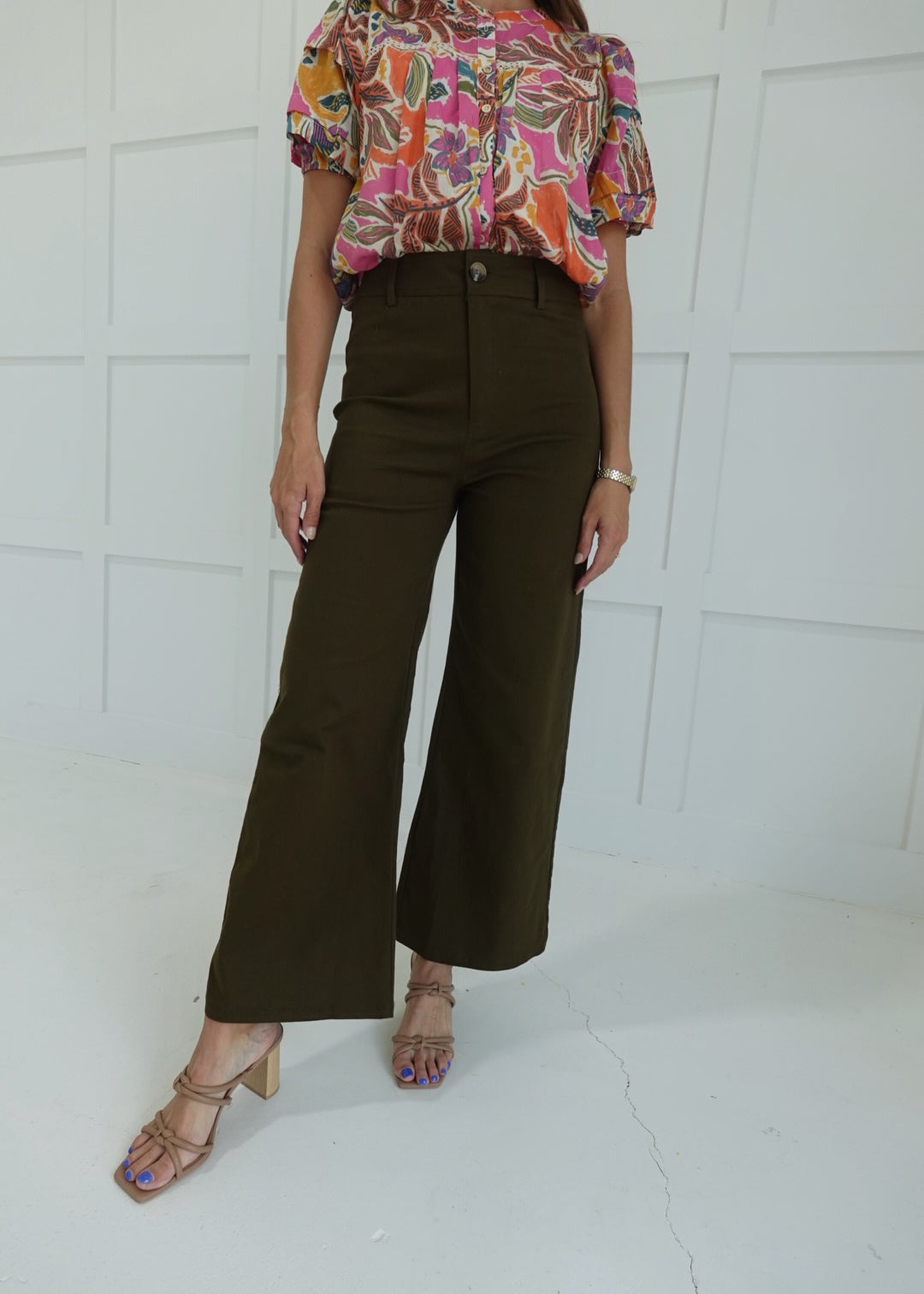 Dottley Straight Leg Pants - Olive